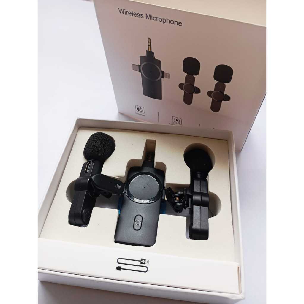 2 Microfone Sem Fio PNP Mini para Gravação de Áudio e Vídeo iPhone iPad Android Laptop Live Gaming