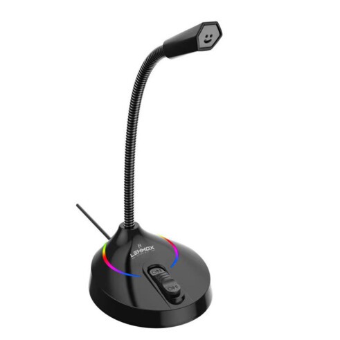 Microfone Rgb Mesa Usb Gaming Plug & Play Lehmox Jogos - X-One PS 4