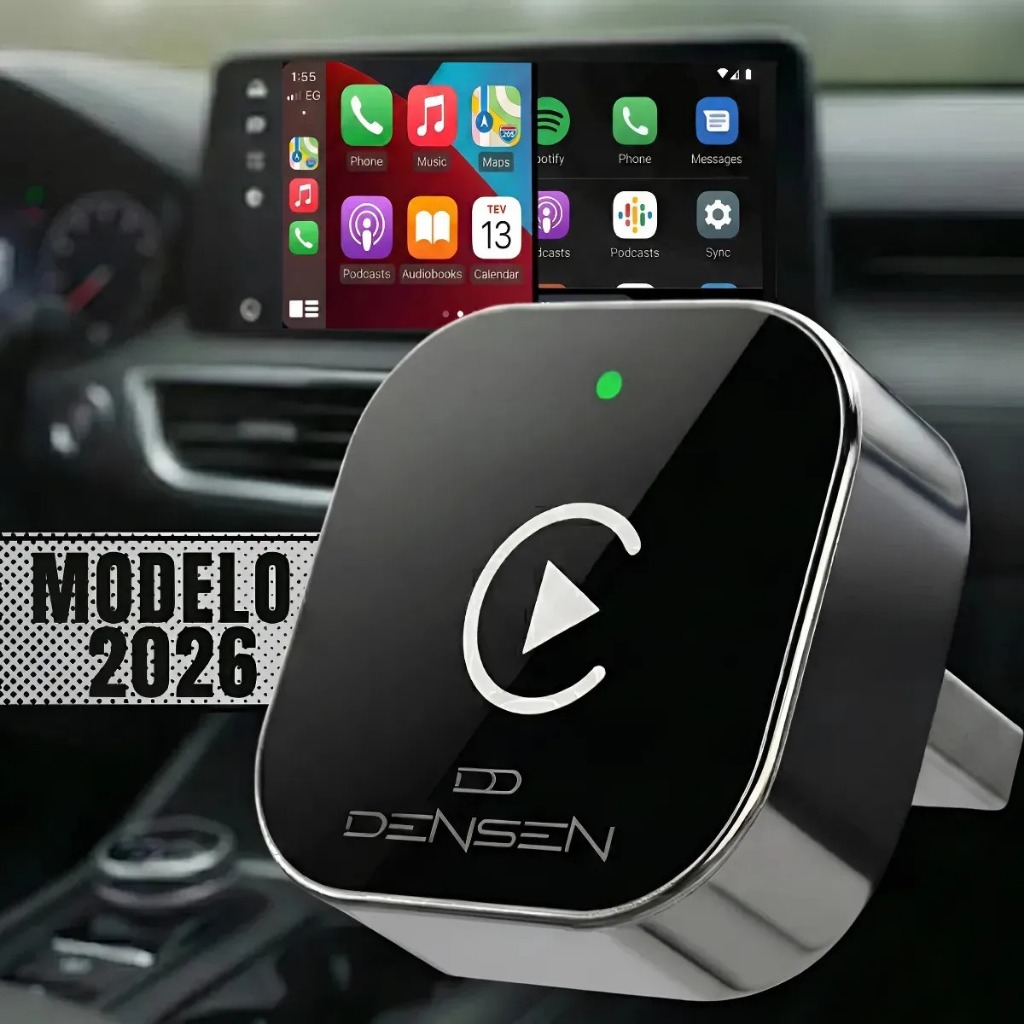 Carplay Adaptador Sem Fio Car Play Android Auto Usb Wireless Automático Modelo 2025 e 2026