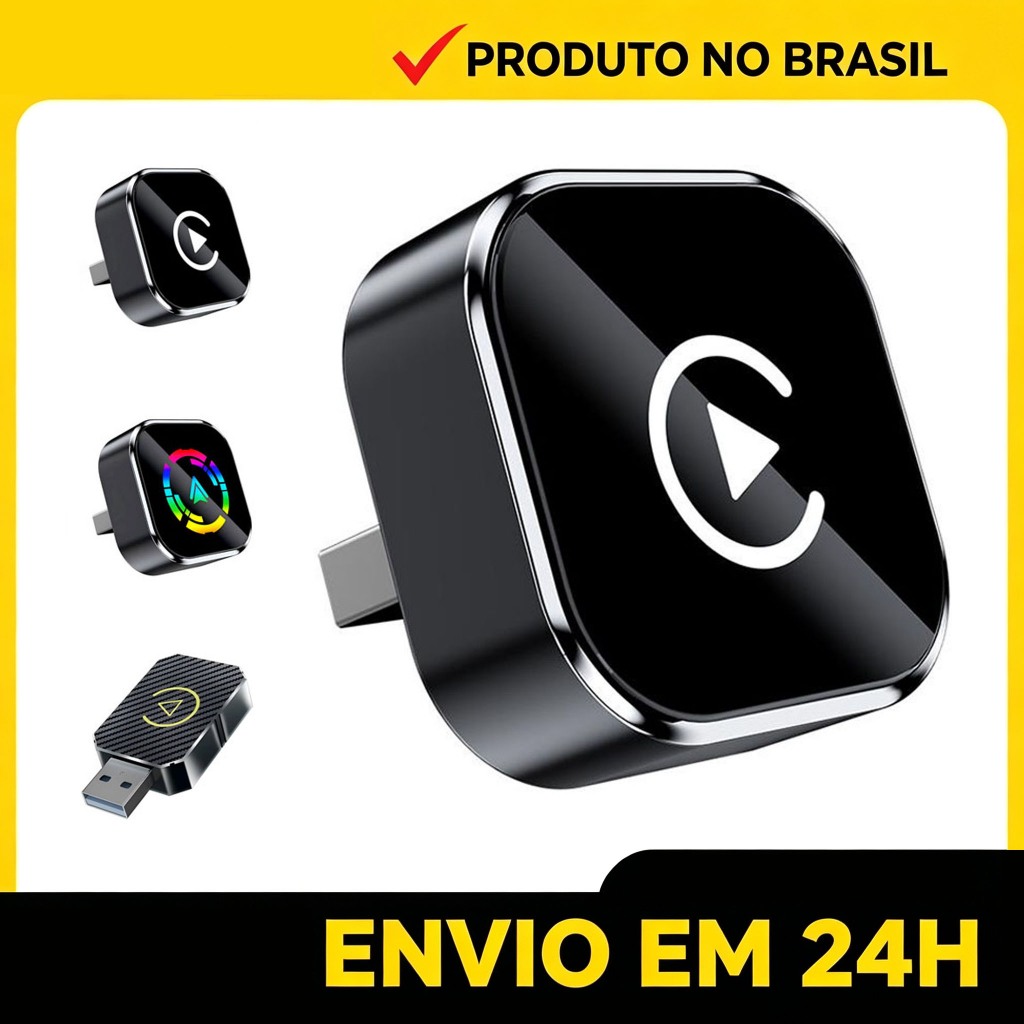Carplay Adaptador Sem Fio Car Play Android Auto 2 Em 1 Usb Wireless Automático 2026