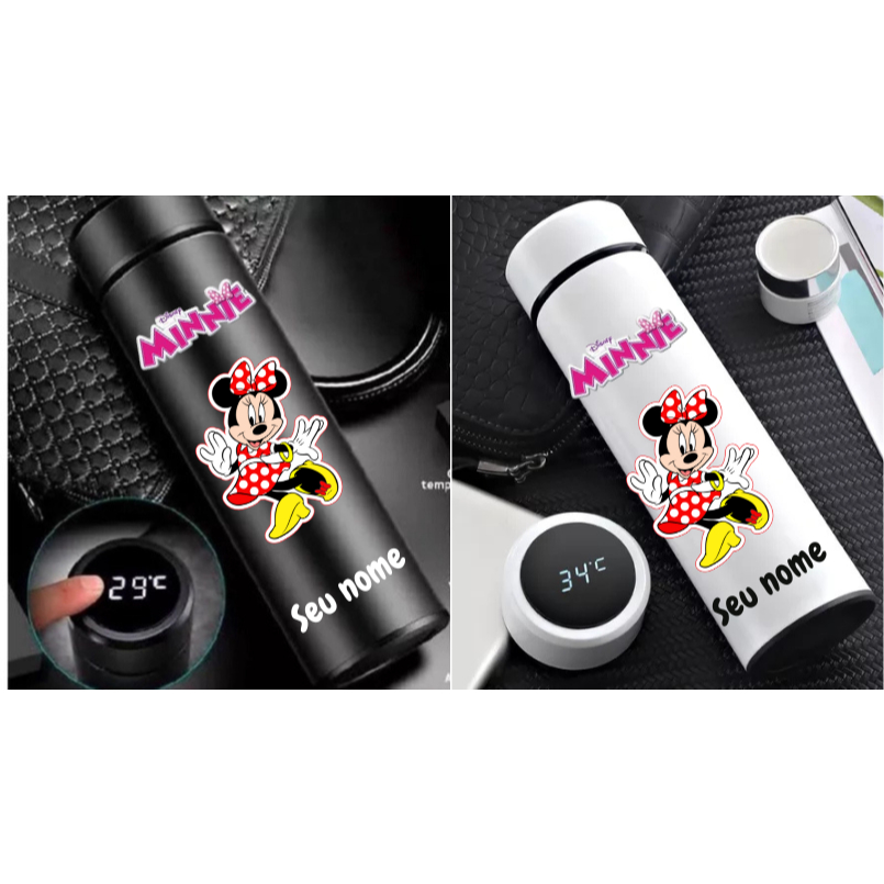 Garrafa Térmica 500ml Digital  Minnie Mouse Presente Natal Aniversário Dia das Crianças