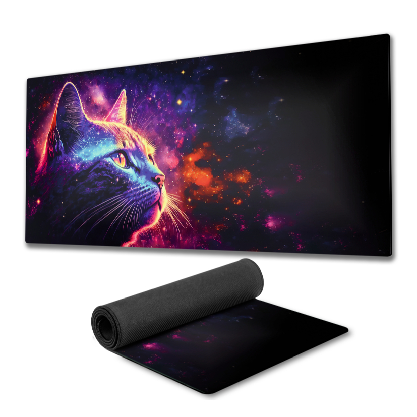 Mouse Pad Gato Digital fundo de borracha 90x40cm 80x30cm 900x400 800x300 arte digital speed gamer mousepad