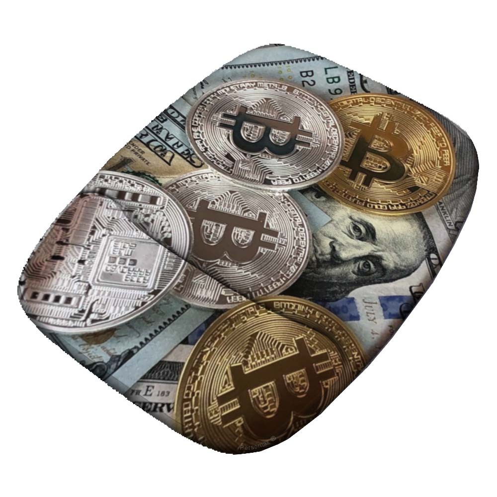 Mousepad Bitcoin Cripto Trader Btc Moeda Digital Investidor B3 Ergonômico Apoio de Pulso Retangular