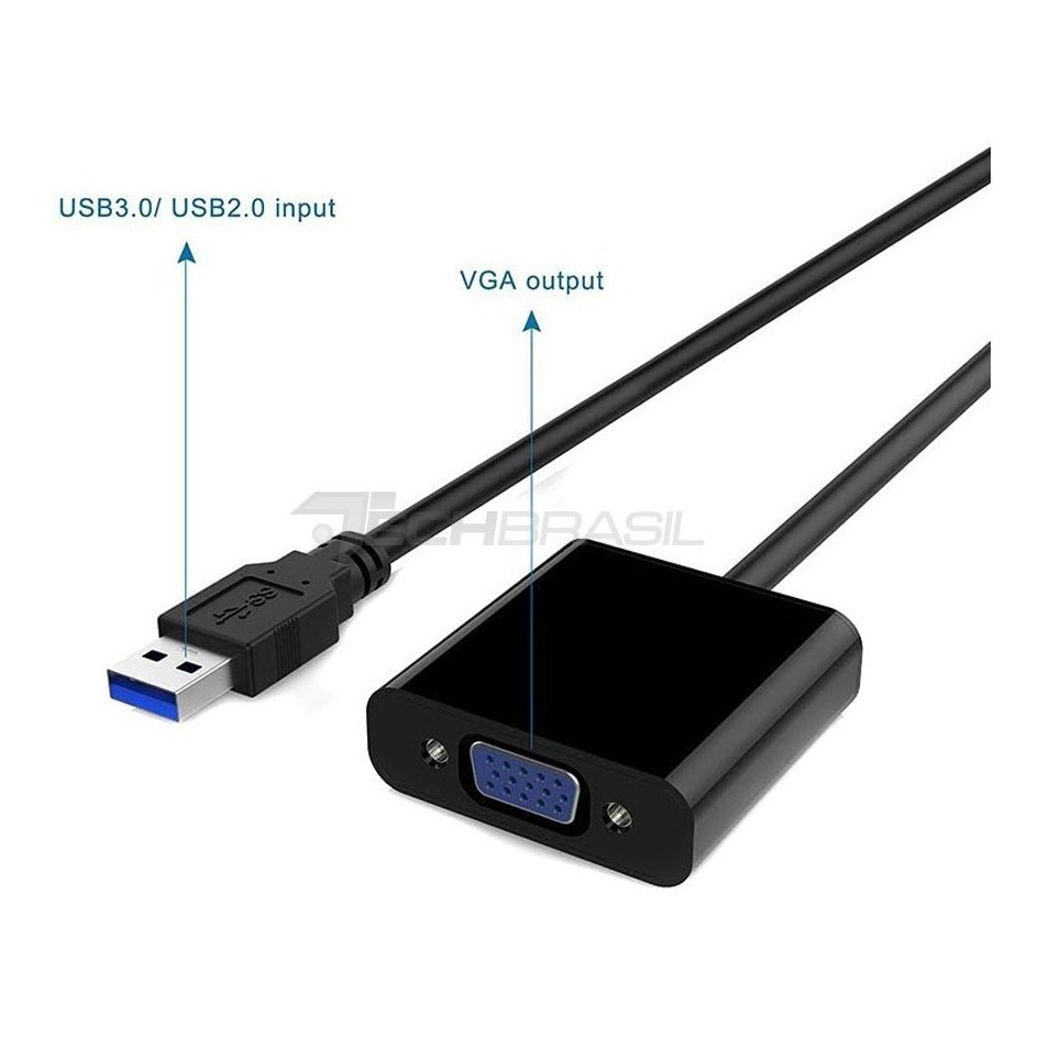Adaptador Usb 3.0 2.0 Para Vga Full Hd Extensor Tela Monitor