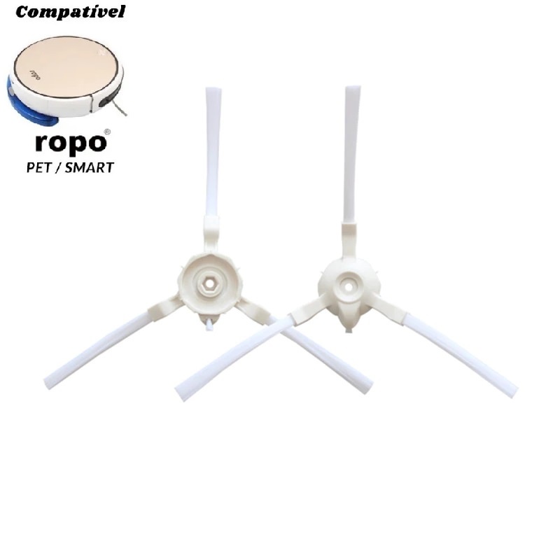 Escovas Laterais Para Aspirador Ropo Smart, Ropo Pet e Aspirador Isweep X3 Brancas