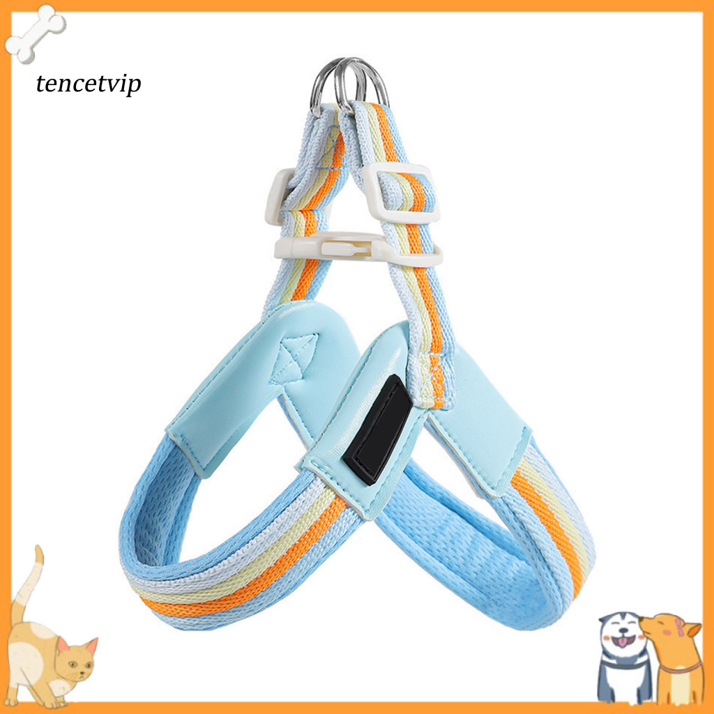 Padded Pet Harness Mesh Colorful Adjustable Rainbow Dog Breathable Vest for Small Medium Dogs Outdoor Walking Puppy Safe