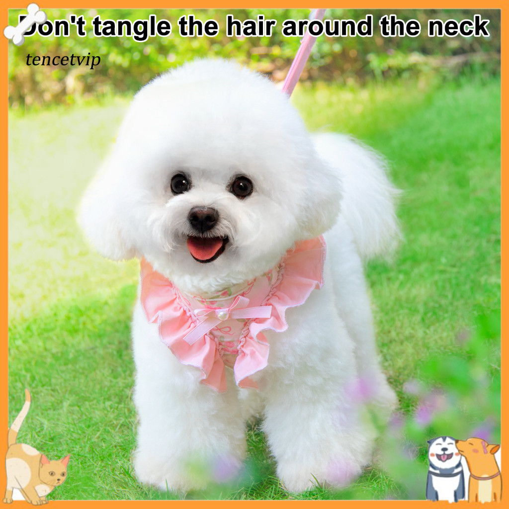 Breathable Dog Harness Bichon Frise Cute Floral with Leash for Small Dogs – Adjustable Puppy for Teddy Pomeranian for