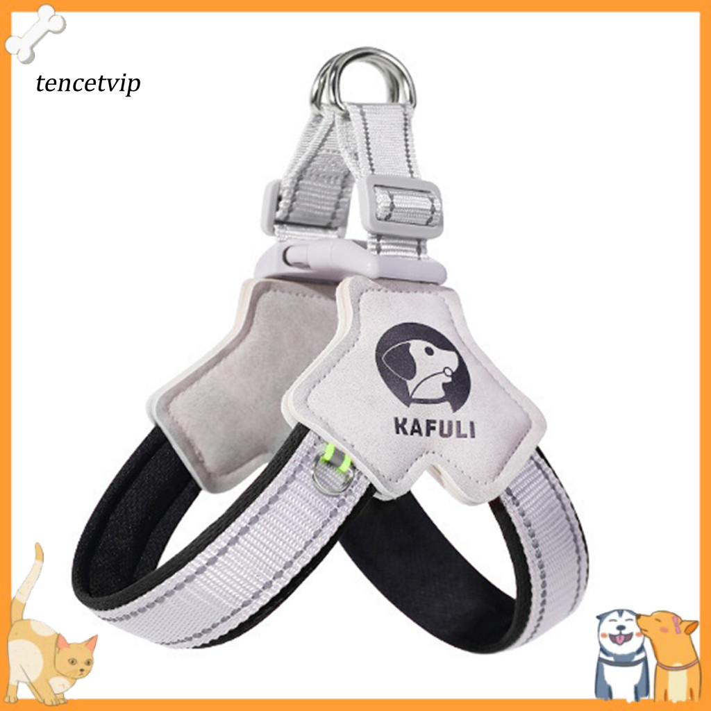 Reflective Pet Harness Night Safety Dog with High-brightness Strips Adjustable Y-shaped Chest Design Quick Buckle for Sm