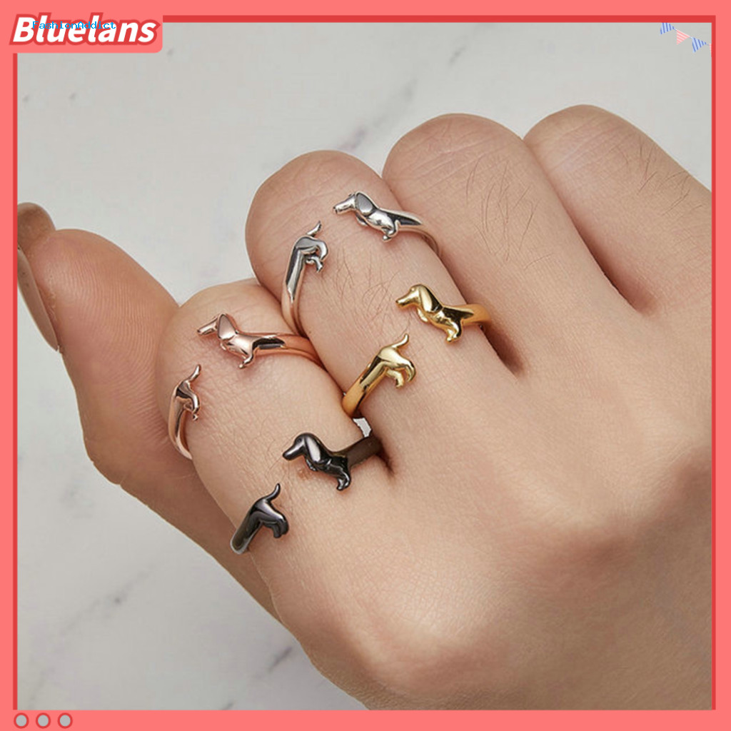 Jewelry Adjustable Dachshund Dog Ring Flexible Size Finger Band Cute Pet Lover Accessory Versatile and Comfortable for M