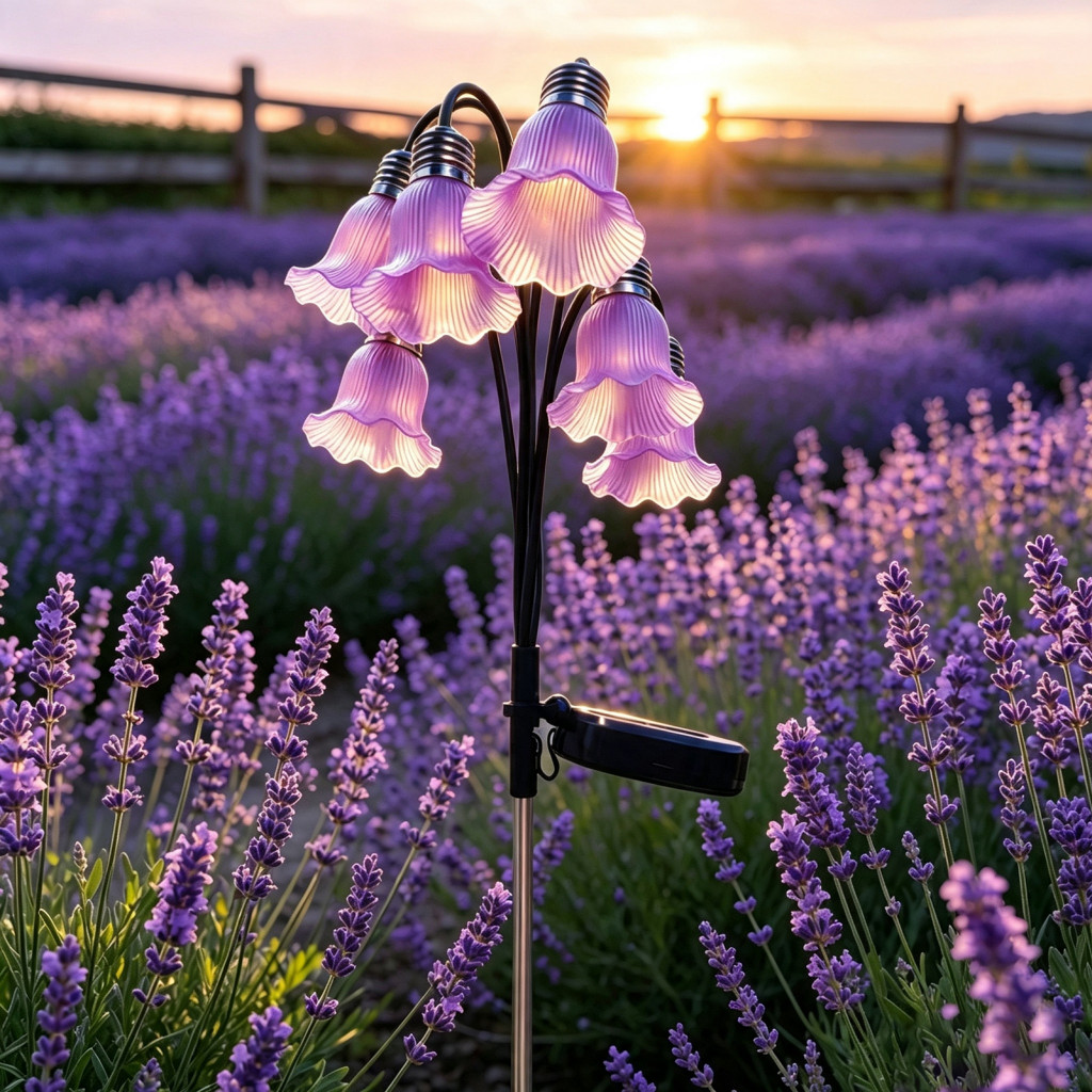Solar Garden Stake Light Auto On/off Waterproof Led Lily of the Valley Flower Lamp Outdoor Decorative Landscape for Pati