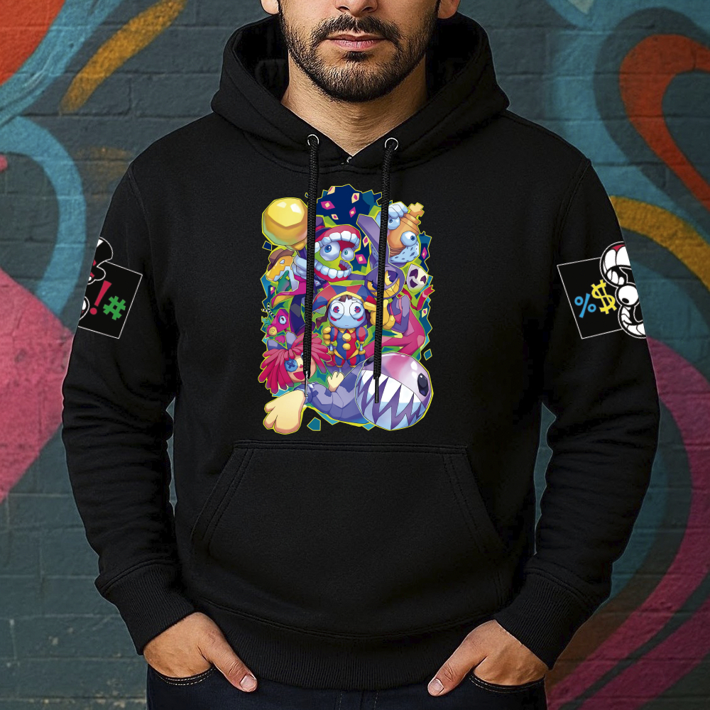 Blusa de Moletom Estampada Digital Circus Religioso Canguru Masculina Confortável Do Tamanho P ao GG