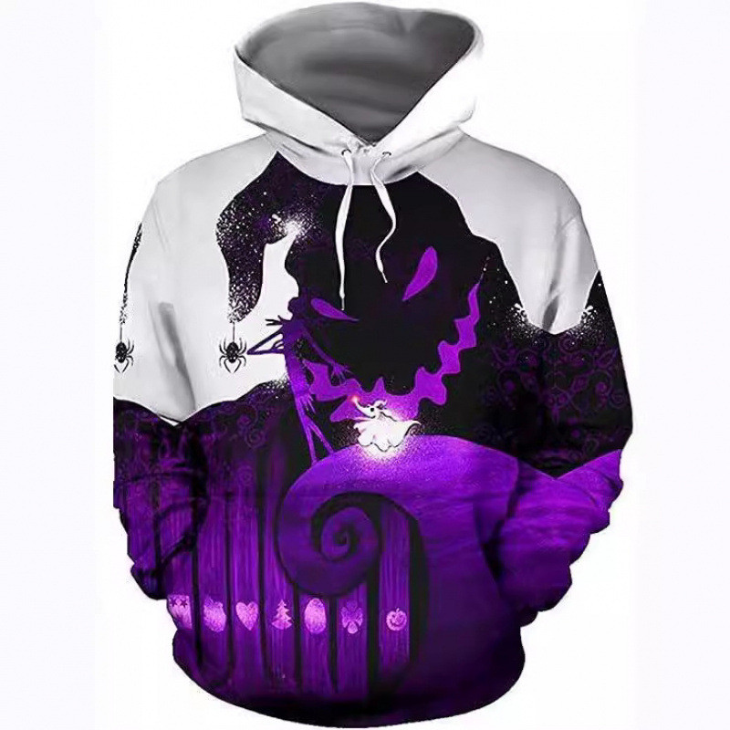 Conjunto de moletom e feito de Halloween 3D Digital impresso moletom outono novo moletom com capuz masculino B8HM