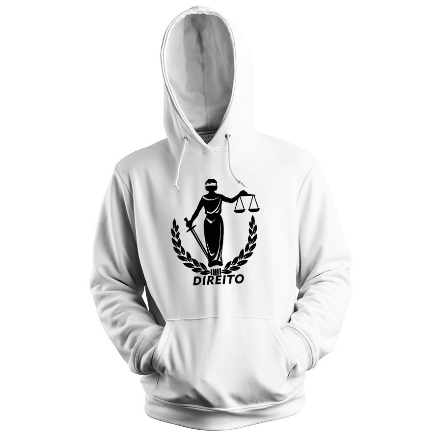 Blusa de Frio Moletom Flanelado com Capuz Estampa Digital Unissex Envio Imediato Faculdade Direito