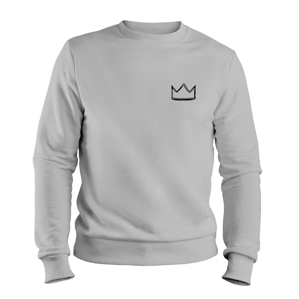 Blusa de Frio Agasalho Moletom Gola Redonda Flanelado Estampa Digital Unissex Envio Imediato Coroa Rei Rainha