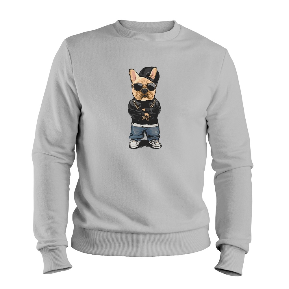 Blusa de Frio Agasalho Moletom Gola Redonda Flanelado Estampa Digital Unissex Envio Imediato Dog Fofo Hip Hop