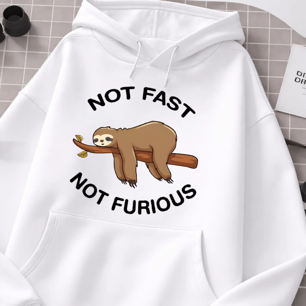 Blusa Moletom Canguru Not Fast Not Furious Preguiça 100% Algodão Flanelado