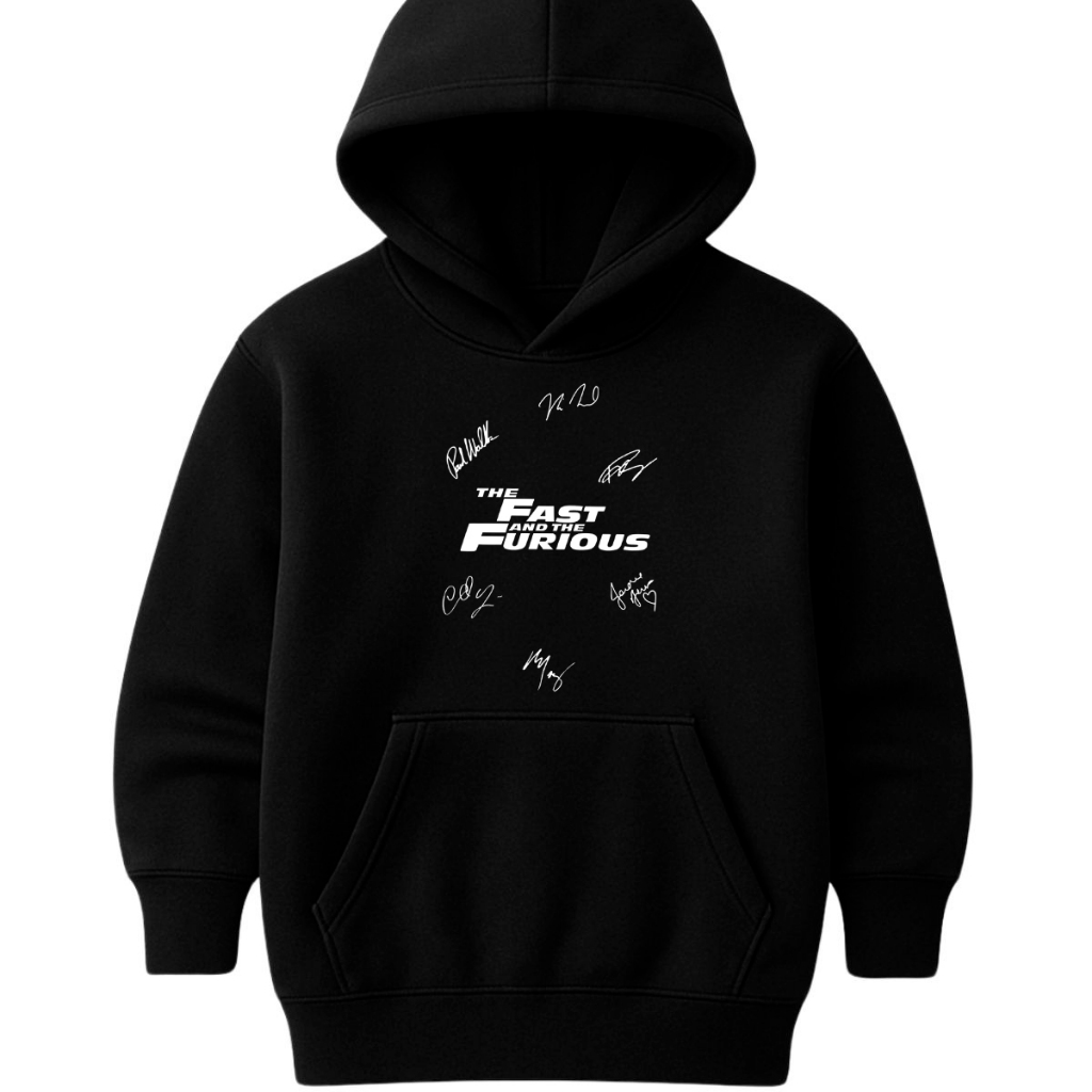 Moletom Canguru Felozes & Furiosos Com Autografos Blusa De Frio Fast & Furious Agasalho Infantil Unissex Menino Menina