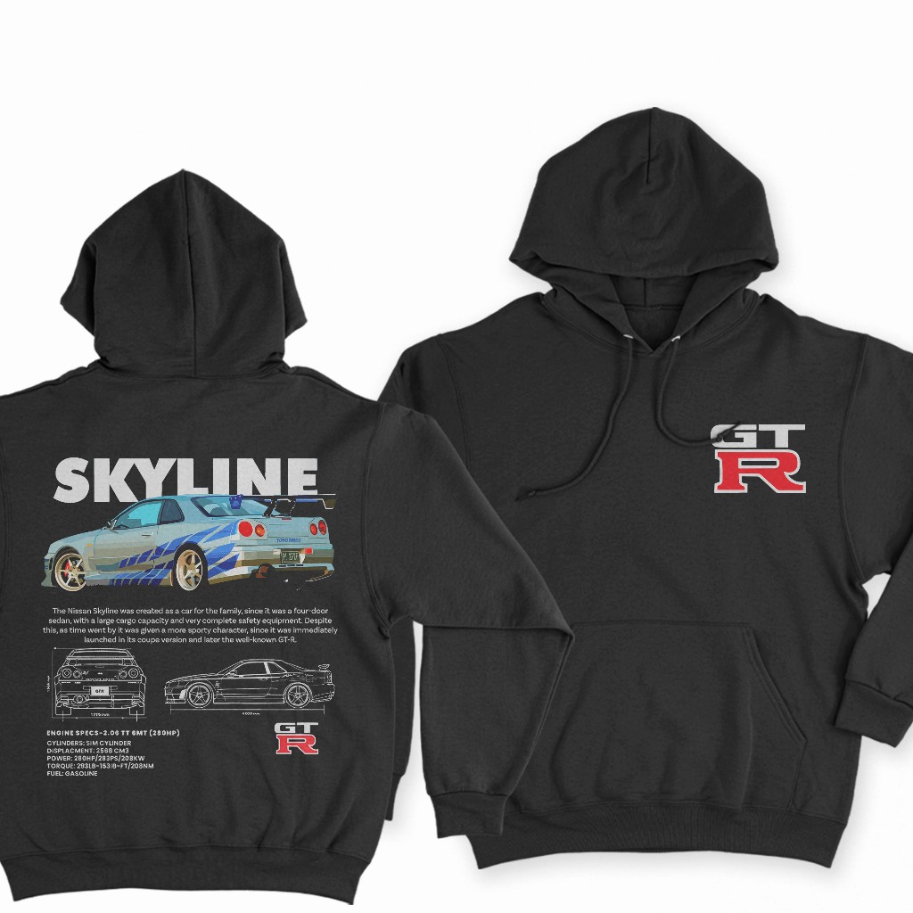 Moletom Blusa De Frio Skyline Brian O' conner Velozes E Furiosos Fast Furious Skyline Gtr