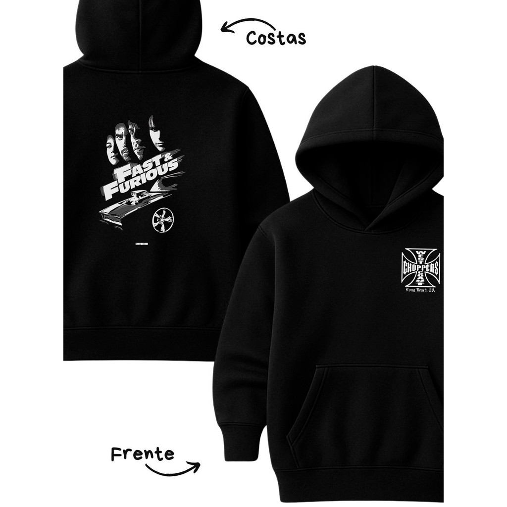 Moletom Canguru Fast & Furious Blusa De Frio Felozes & Furiosos Agasalho Infantil Unissex Menino Menina