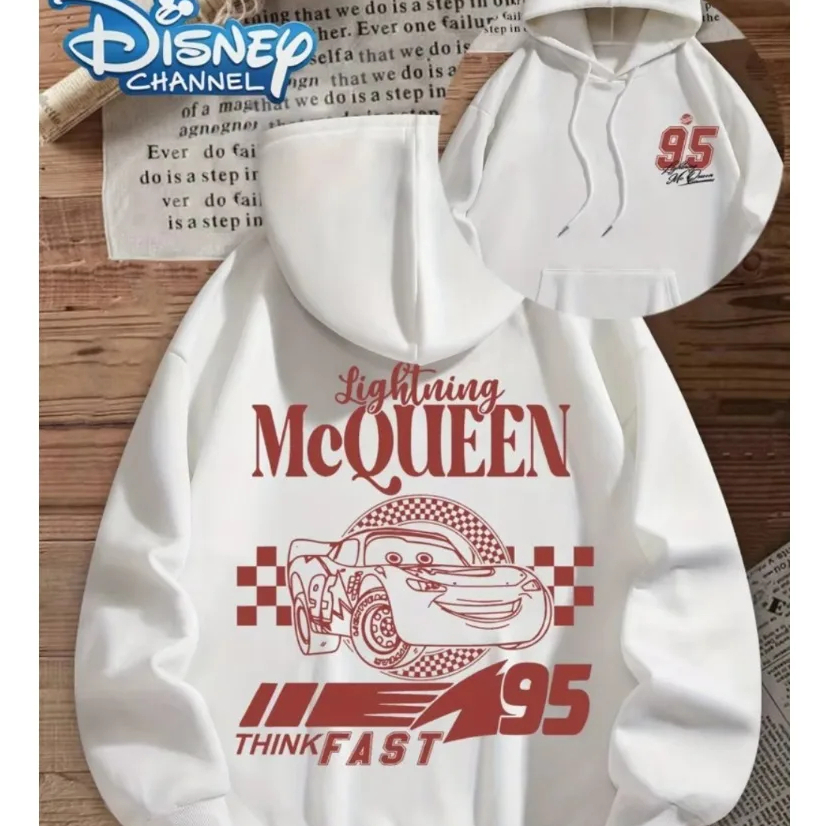 Moletom Canguru Blusa De Frio Buzz Lighting Mcqueen Cars Think Fast Desenho Animado Unissex