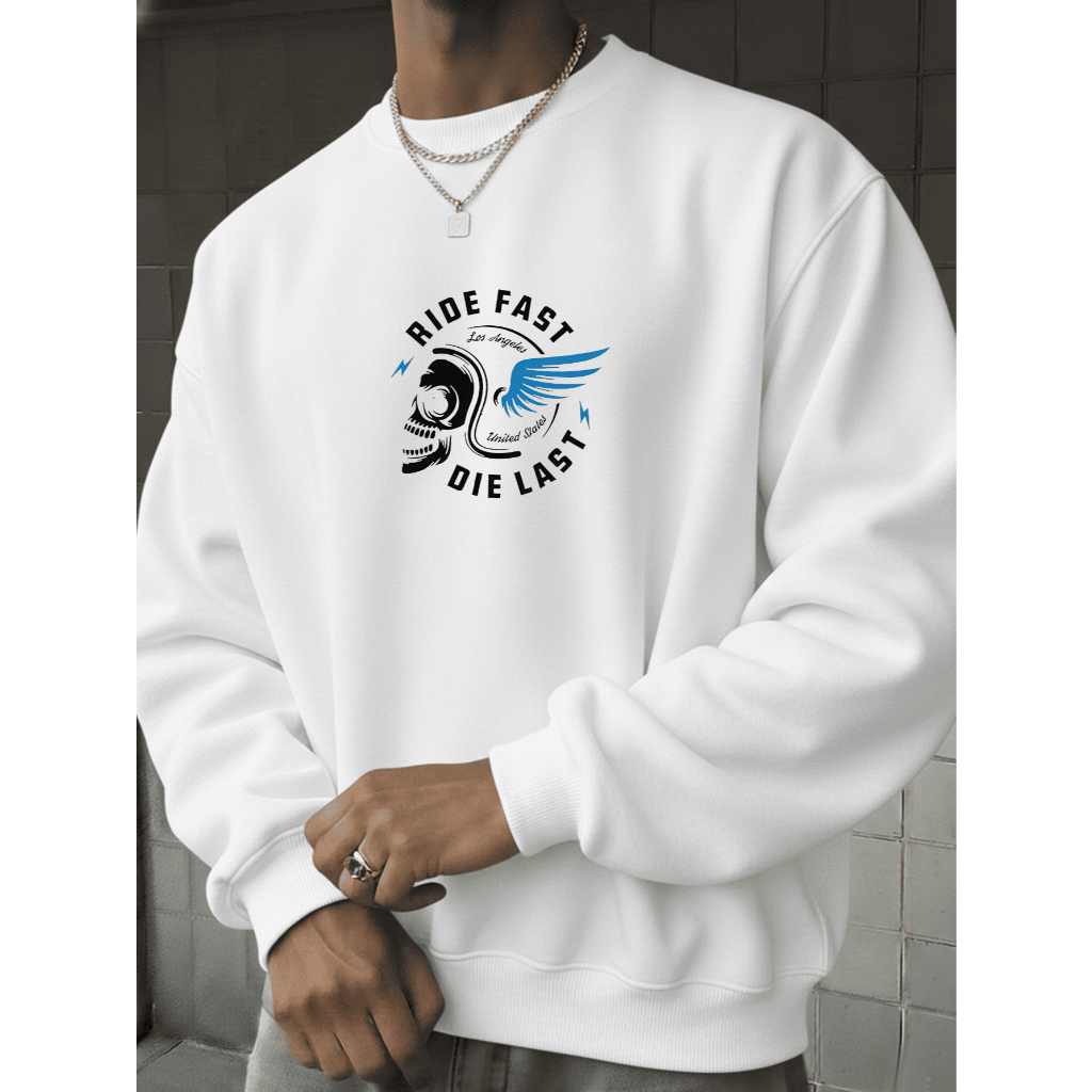 Blusa de Frio Moletom Masculino Quente Casaco Agasalho de Inverno Ride Fast