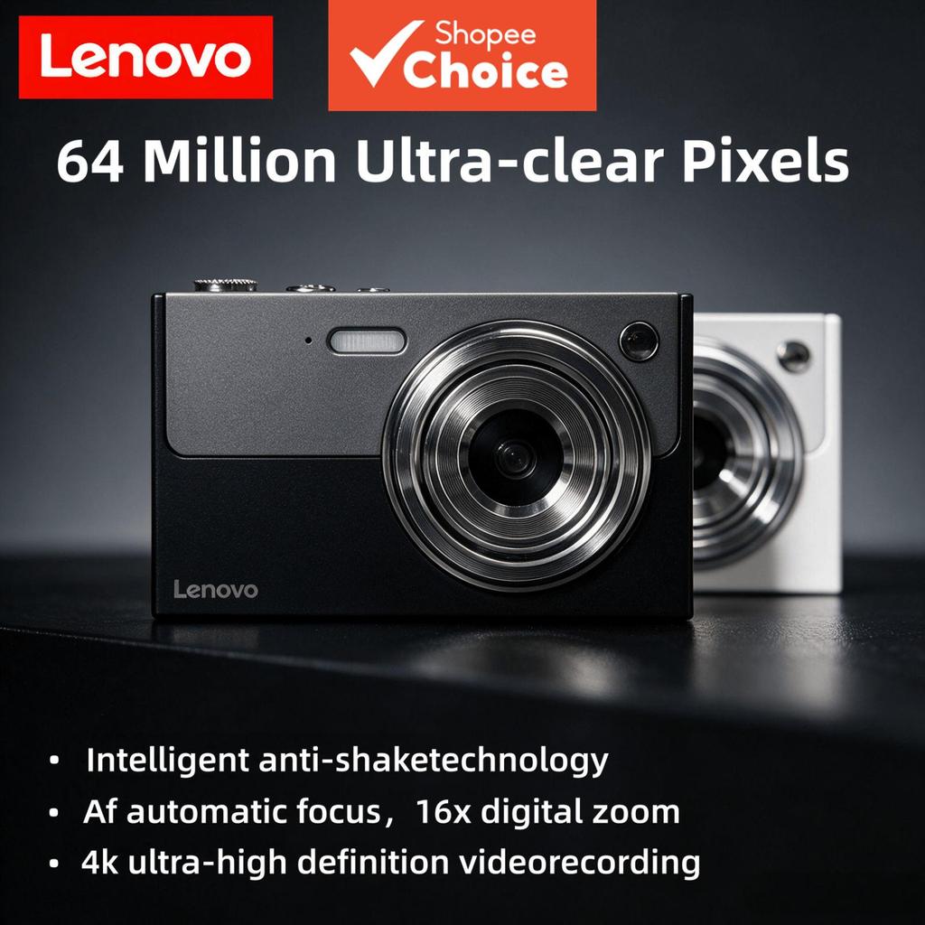 Câmera Digital Lenovo XJ22 com Zoom Digital 16x e Gravação de Vídeo 4K Mini Digicam CCD com Autofoco e Anti-Vibração