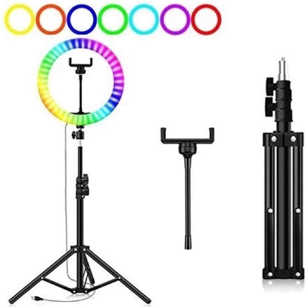 Ring Light LED Colorido 30 cm RGB 6 tipos de cores, 12 polegadas