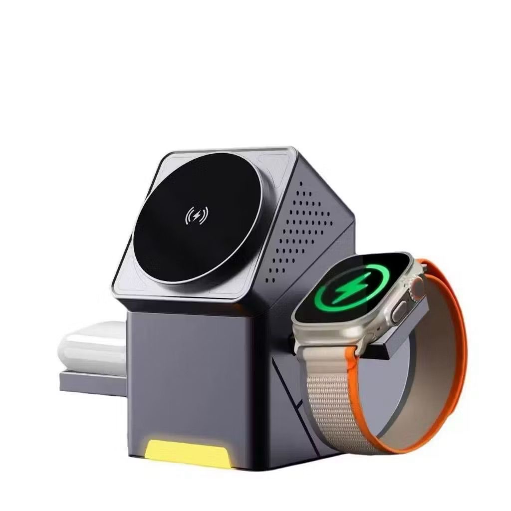 Base De Carregamento Magnética Sem Fio 3 Em 1 Smartphones  Smartwatchs é Wireless Earphone