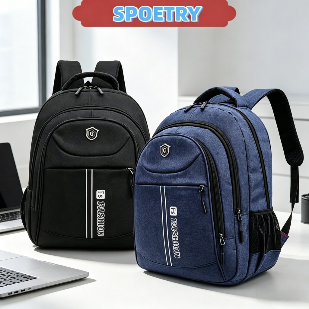 Unisex Large Capacity College Backpack with Reinforced Compartments Waterproof for Laptop Work