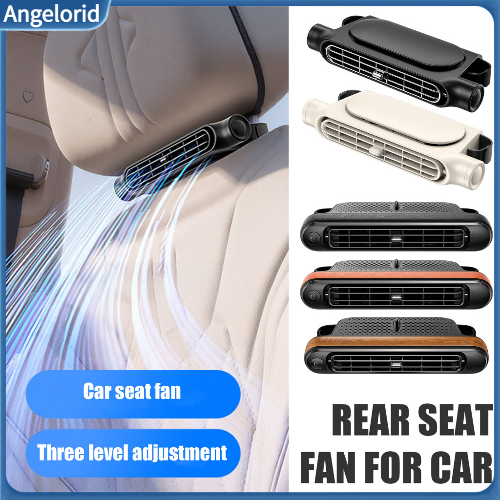 Car Rear Seat Fan Adjustable Direction Usb Powered for Headrest Mount 3-speed Air Outlet Portable Vehicle Cooler for Hot