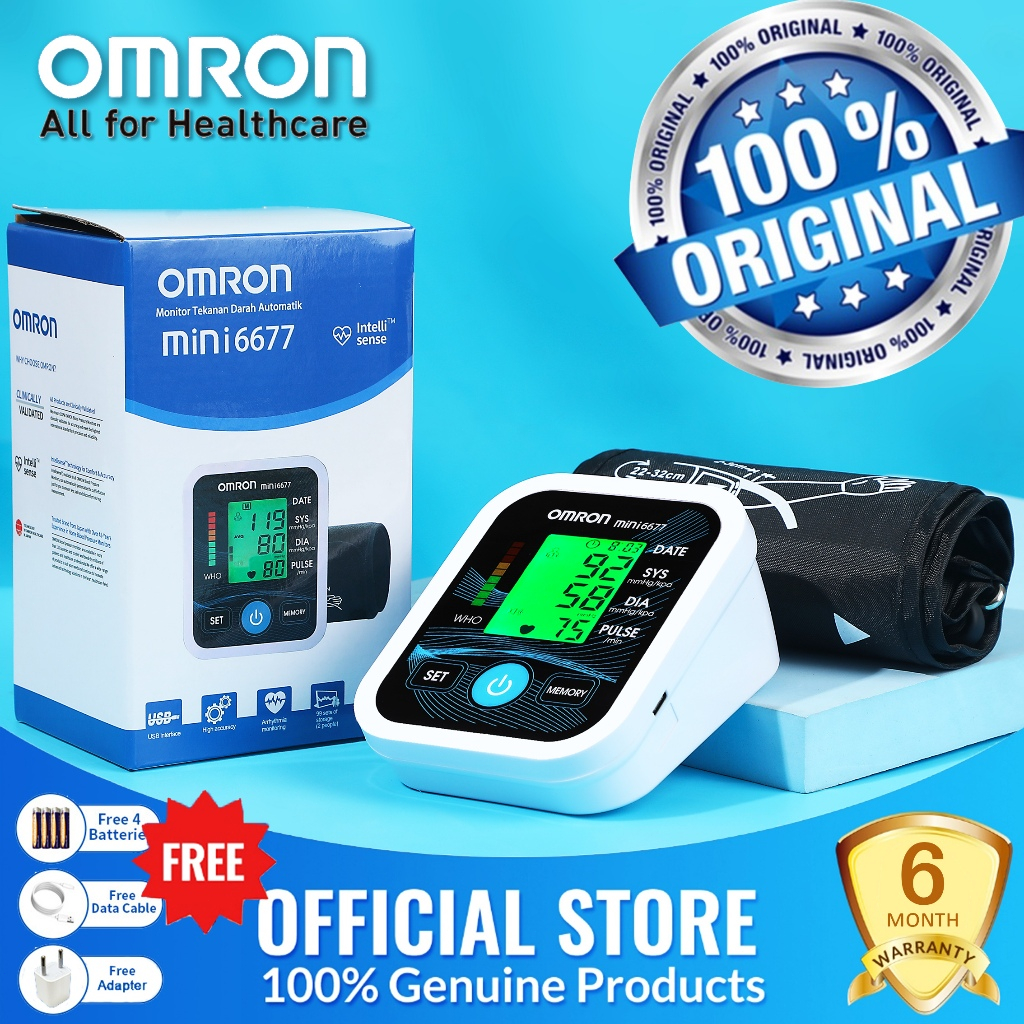 OMRON Blood Pressure Digital Monitor Sphygmomanometer Médico Monitor Voz Bp Rechargeable Digital