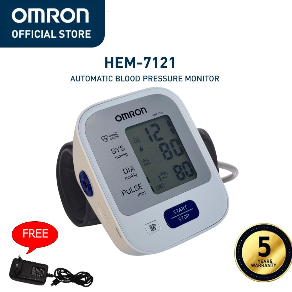OMRON Blood Pressure Digital Monitor Medical HEM-7121 Rechargeable Voice Bp Monitor Digital