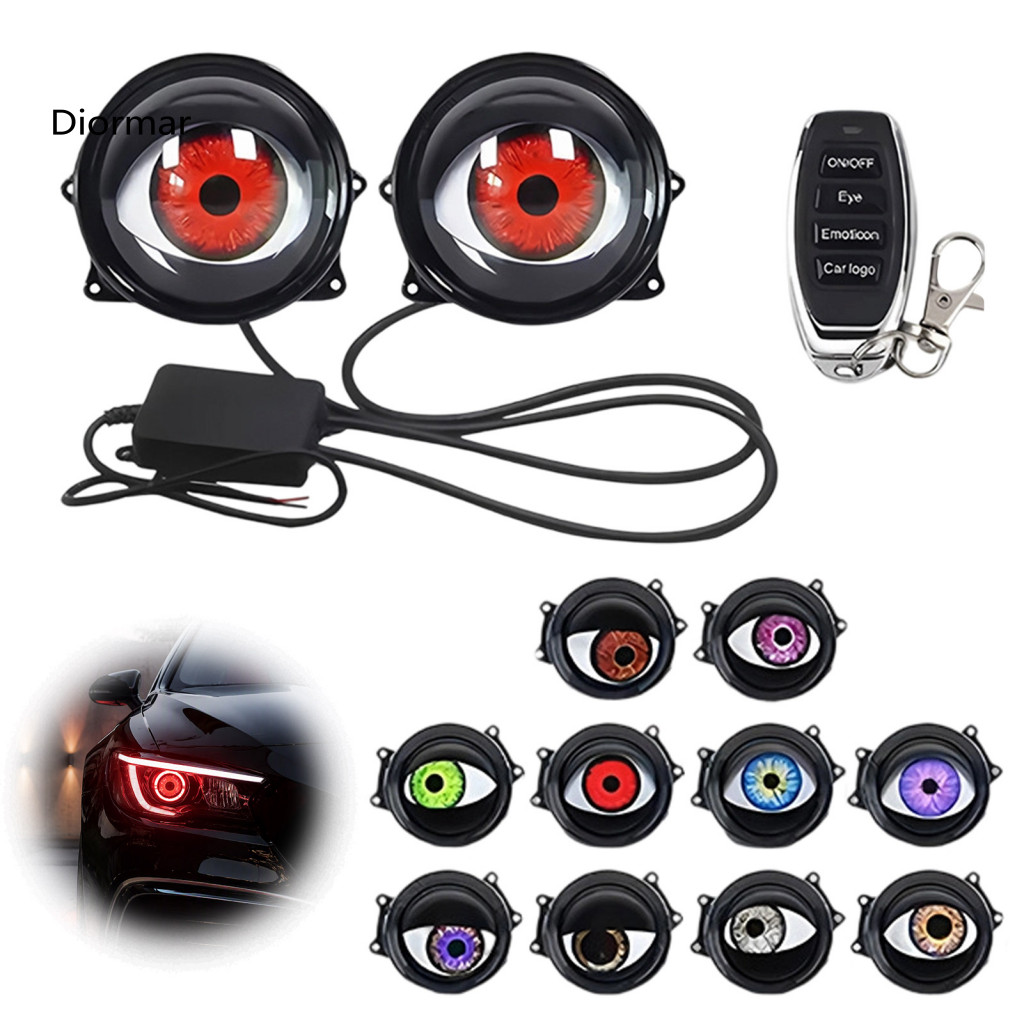 Devil Eye Headlight Projector Visual Effect for Cars Dynamic Projection Car Lights Demon Rgb Animation Lamps with 6/33 M