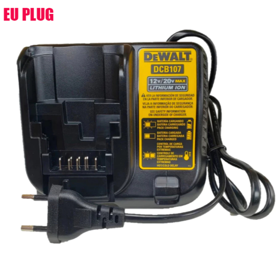 100% Original DCB107 Dual Voltage 12V/20V Charger for Electric Drill and Impact Wrench