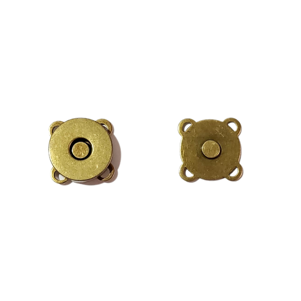 Botao imantado magnetico de costura 18mm cor latao envelhecido para bolsas carteiras casacos e outros