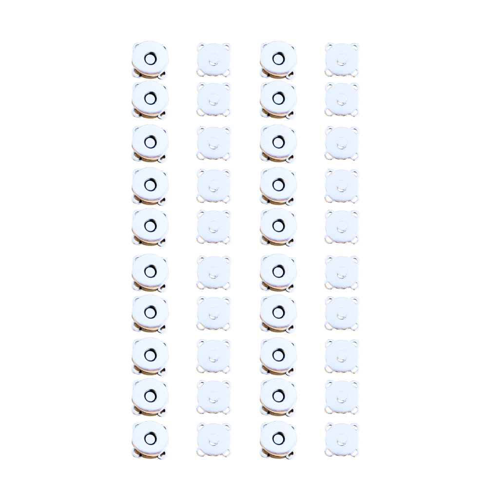 20 Botao Magnetico Imantado para bolsas carteiras casacos 18mm Prata