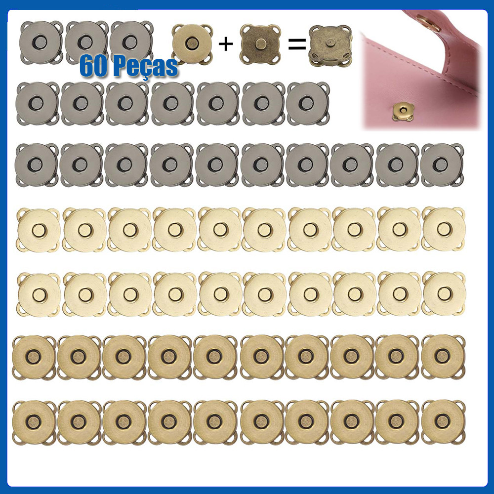 60 Botao Magnetico Imantado para bolsas carteiras casacos 18mm