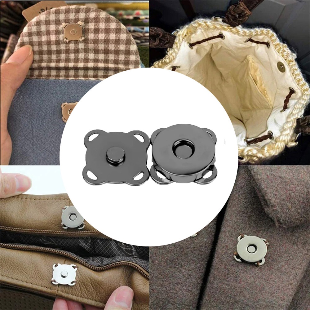 Botão Magnético 18mm Fecho Imantado Preto Para Costurar Bolsa Casaco imã Magnetizado