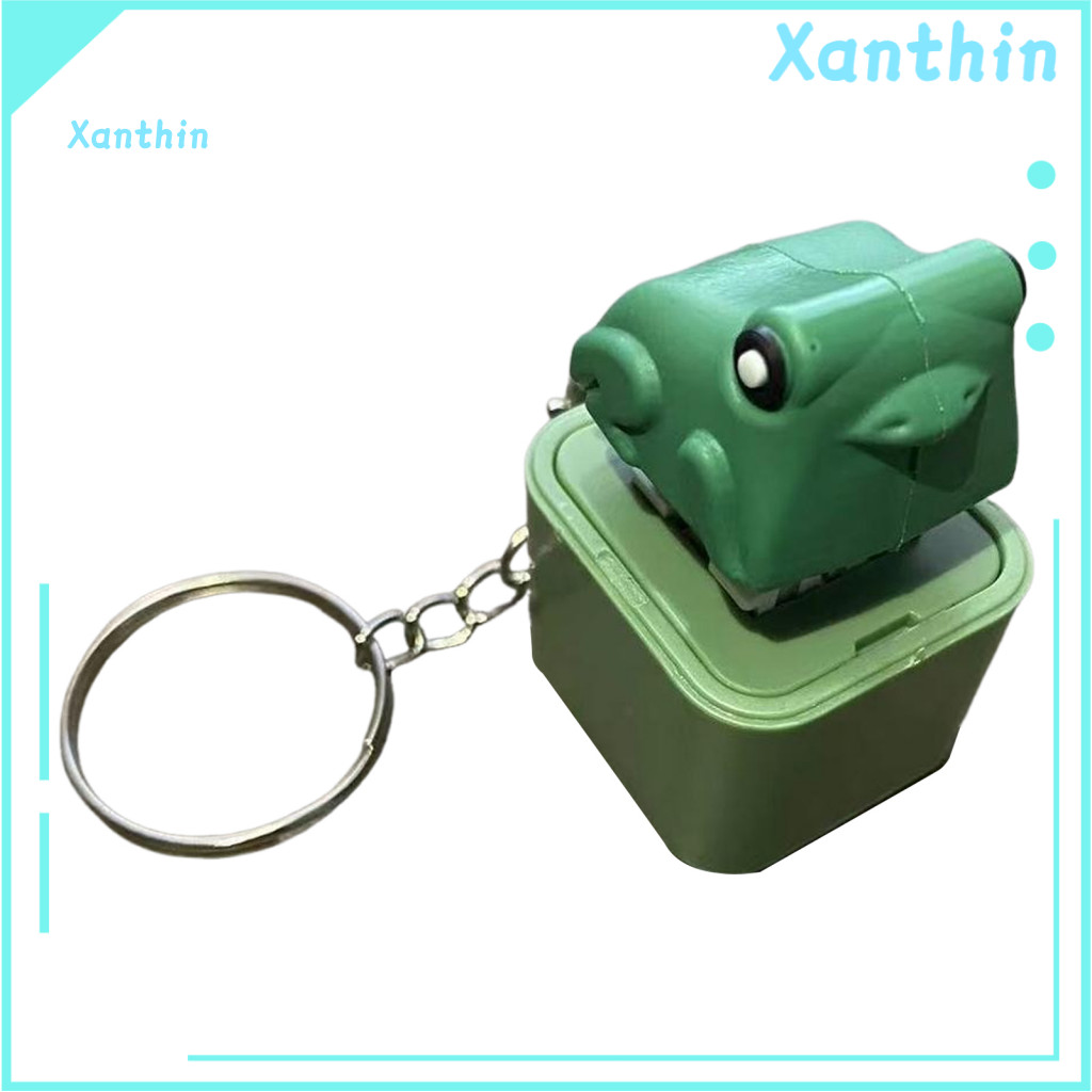 Keyboard Style Fidget Stress Relief Toy Rechargeable Frog Croaking with Light Sound – Portable Anxiety Keychain Gadget