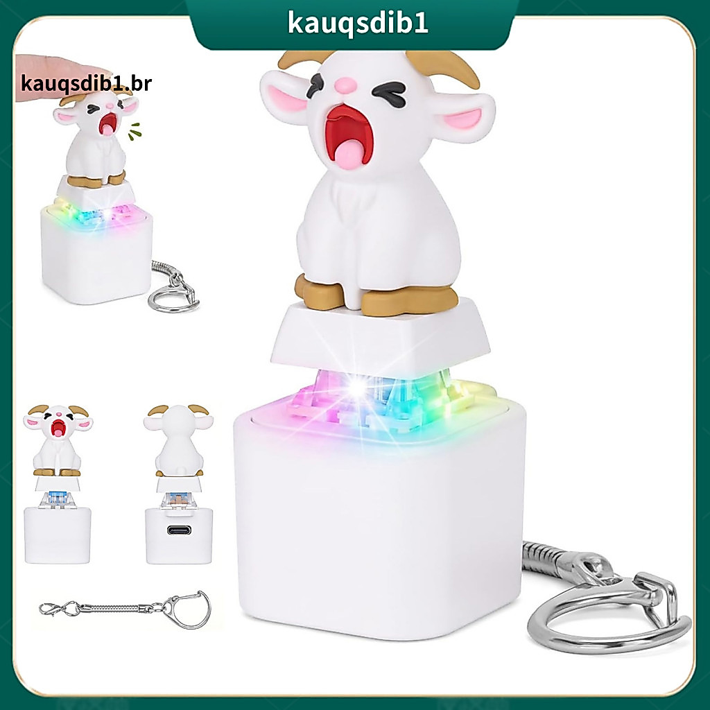 Push Button Toy Stress Relief Fidget Toys 1/2/3 Pcs Screaming Goat Keyboard Rechargeable Sheep Finger Clicker with Light