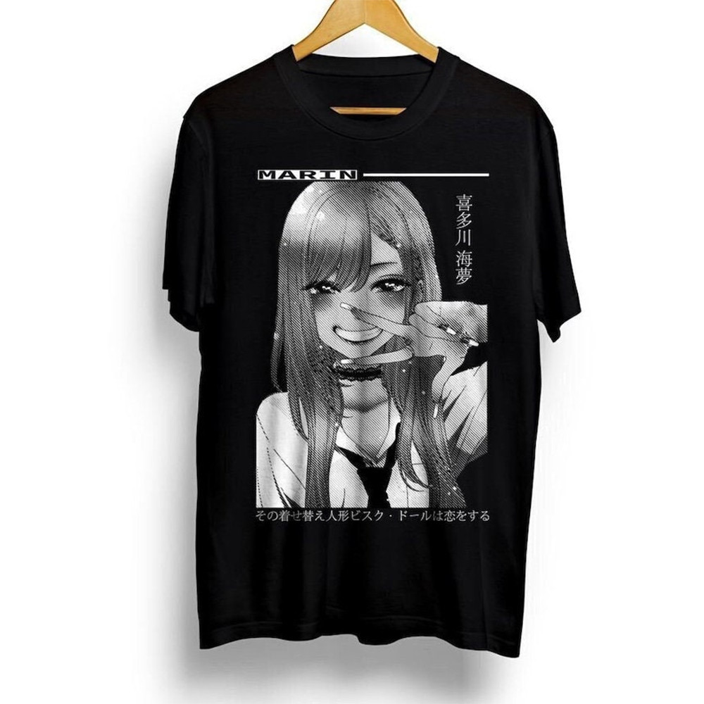 [Camiseta Premium em Algodão Puro]BOW Estampa Anime My Dress-Up Darling Marin Kitagawa Streetwear Envio Imediato