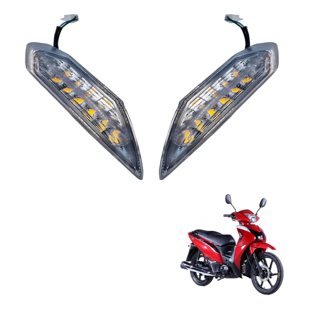 Kit Piscas Seta LED Dianteira Shineray Jet 50X 50S 2020 a 2025 2 Peças Premium