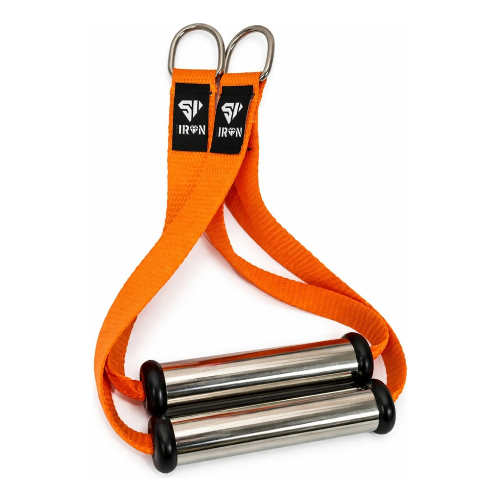 manopla Puxador Estribo cross over pulley polia Laranja Em Aço Inox Smart Iron
