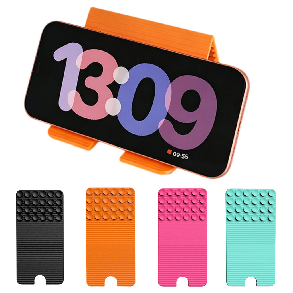 Travel Phone Accessories for Pocket Foldable Silicone Cell Holder Flexible Stand with Suction Cups Rollable Charging Por