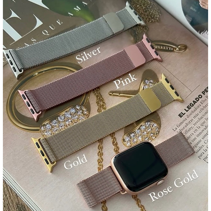 Pulseira Milanês Magnética Premium - Aço Inox para Smartwatch, Compatível com Tamanhos 38/40/41 42\44\45\49 MM
