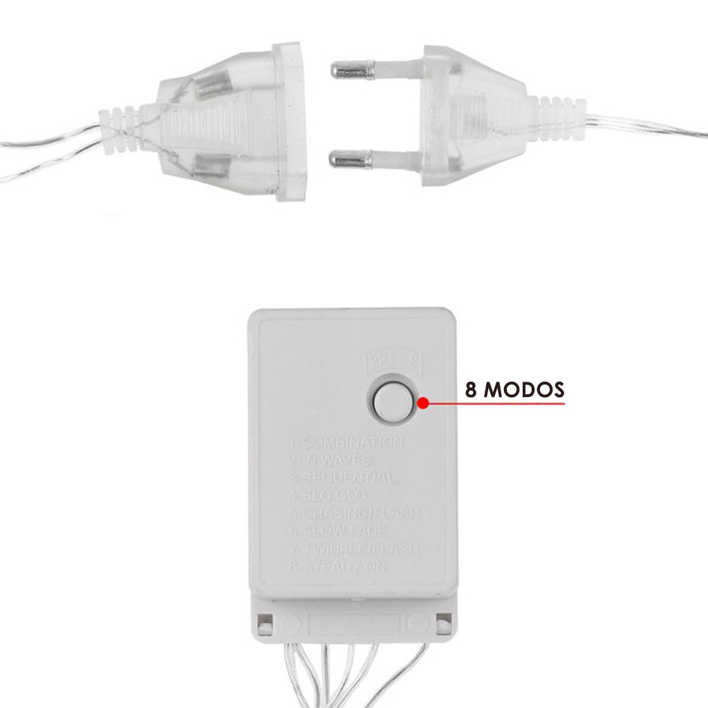 Pisca de LED Cortina X3 Branco 320L Decoração Iluminação Premium Original Profissional Top Durável Resistente Prático