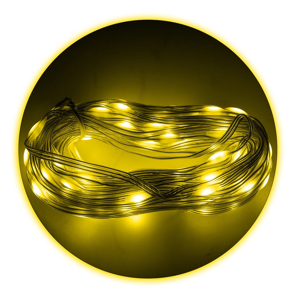 Led Pisca 20 Metros Amarelo LED Decoração Iluminação Premium Original Profissional Top Durável Resistente Prático
