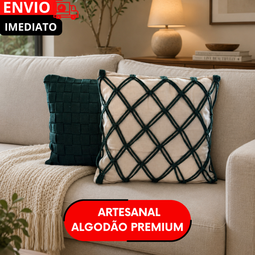 Kit 1/2 Capa de Almofada Premium HOME DECOR  – Para Sofá, Sala  Quarto – Conforto e Estilo Moderno