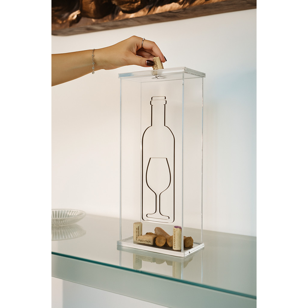 Porta Rolhas em Acrílico Premium – Decoração para Vinhos e Bar