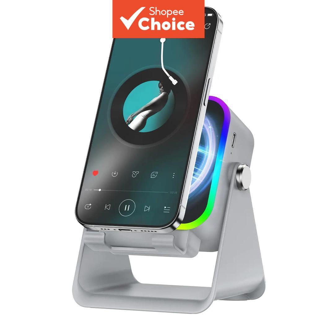 5 Em 1 Indução Sem Fio Bluetooth Alto-Falante Suporte Para Telefone Banco De Potência RGB Luz Tablet Hub